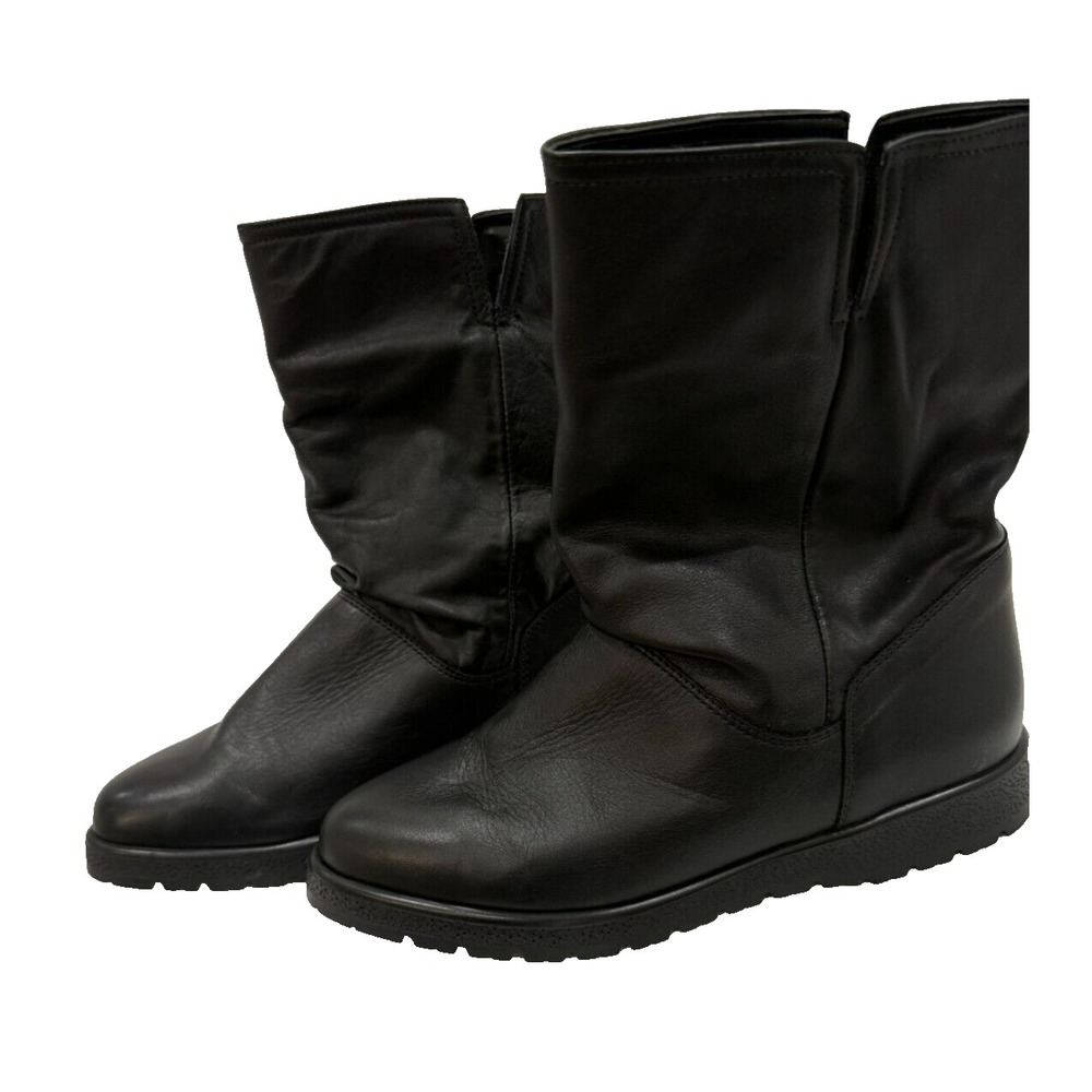 Women's La Canadienne by Gaby Leather Fleece Lined Pull On‎ Ankle Boots Size 7B